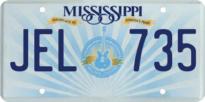 MS license plate JEL735