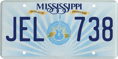 MS license plate JEL738