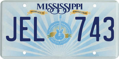 MS license plate JEL743