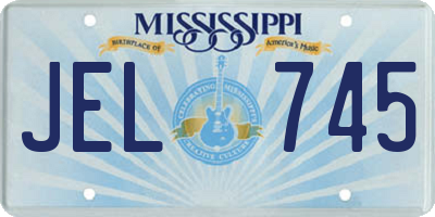 MS license plate JEL745