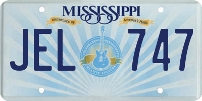 MS license plate JEL747