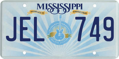 MS license plate JEL749