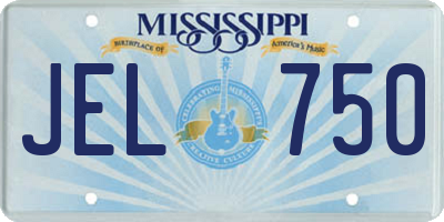 MS license plate JEL750