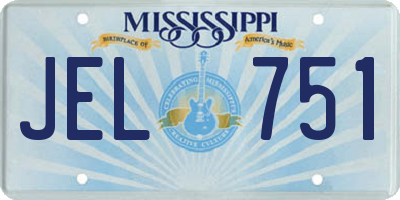 MS license plate JEL751