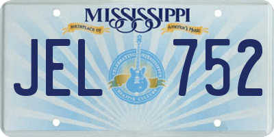 MS license plate JEL752
