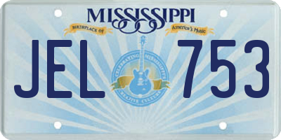MS license plate JEL753
