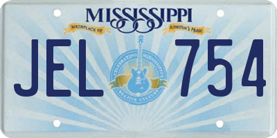 MS license plate JEL754