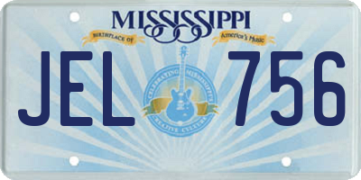 MS license plate JEL756
