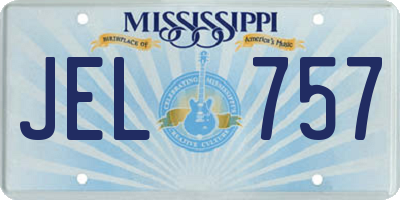 MS license plate JEL757