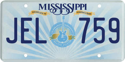 MS license plate JEL759