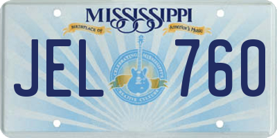 MS license plate JEL760