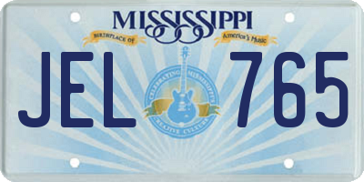 MS license plate JEL765