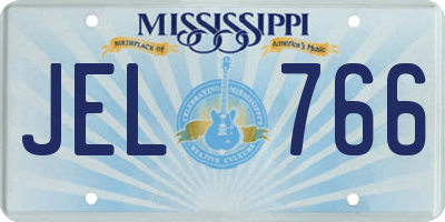 MS license plate JEL766
