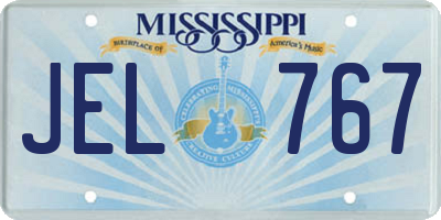 MS license plate JEL767