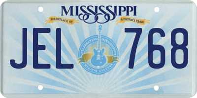 MS license plate JEL768
