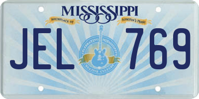 MS license plate JEL769