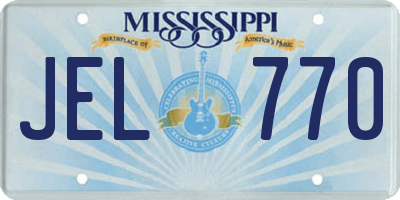 MS license plate JEL770