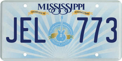 MS license plate JEL773