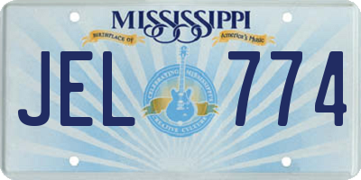 MS license plate JEL774