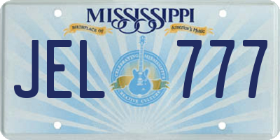 MS license plate JEL777