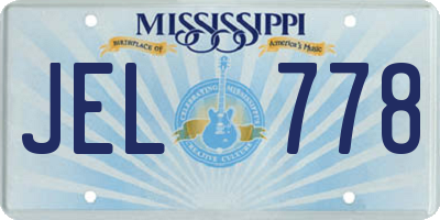 MS license plate JEL778