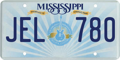 MS license plate JEL780