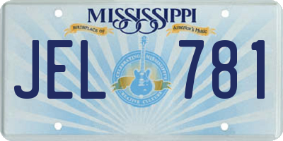MS license plate JEL781