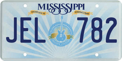 MS license plate JEL782