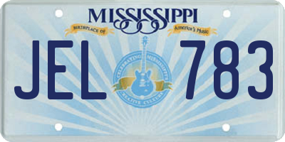 MS license plate JEL783