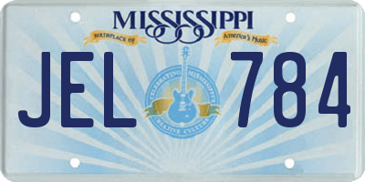 MS license plate JEL784