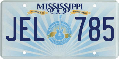 MS license plate JEL785