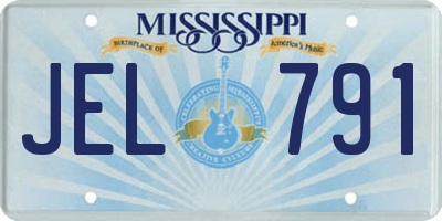 MS license plate JEL791