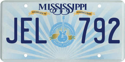 MS license plate JEL792