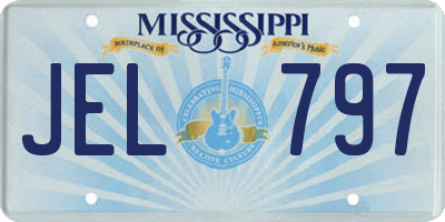 MS license plate JEL797