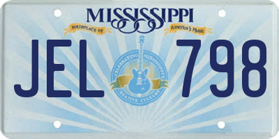 MS license plate JEL798