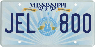 MS license plate JEL800