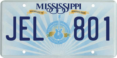 MS license plate JEL801