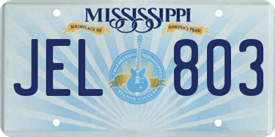 MS license plate JEL803
