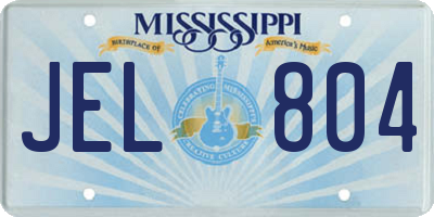MS license plate JEL804