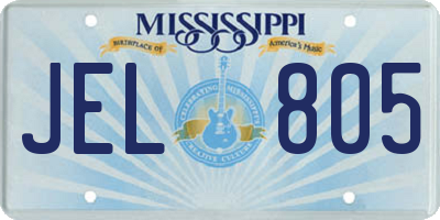 MS license plate JEL805