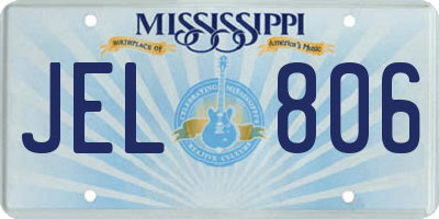 MS license plate JEL806