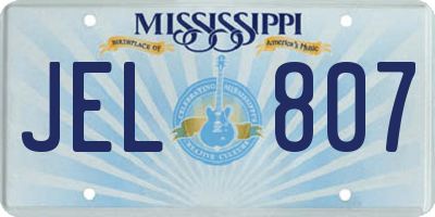 MS license plate JEL807