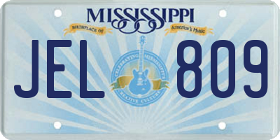 MS license plate JEL809
