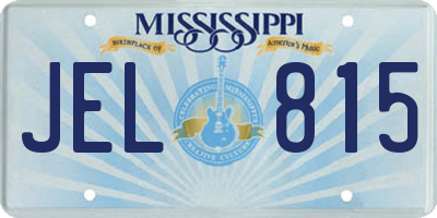 MS license plate JEL815