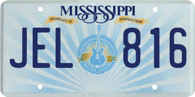 MS license plate JEL816