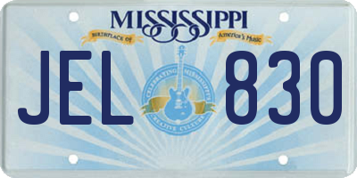 MS license plate JEL830