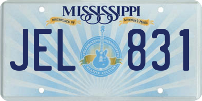 MS license plate JEL831