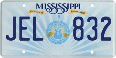 MS license plate JEL832