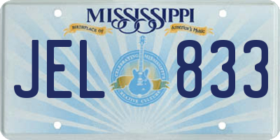 MS license plate JEL833