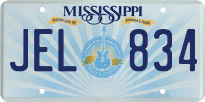 MS license plate JEL834
